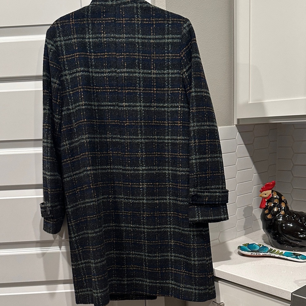 EUC WORN ONE TIME!!!! Jones New York Women's Trench Coat - Black and Green Plaid - Picture 7 of 11